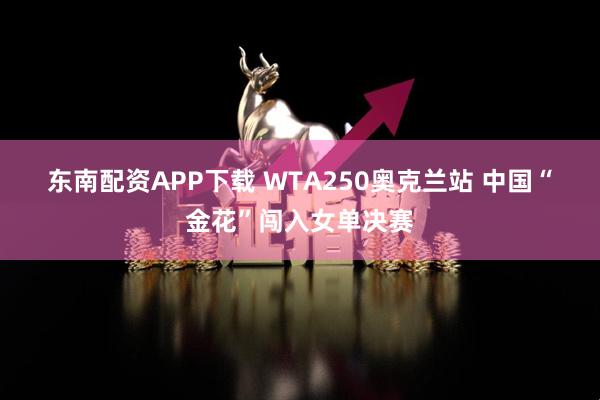 东南配资APP下载 WTA250奥克兰站 中国“金花”闯入女单决赛