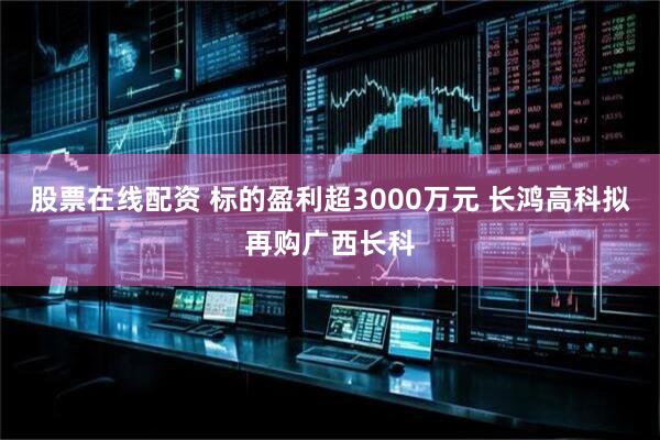 股票在线配资 标的盈利超3000万元 长鸿高科拟再购广西长科