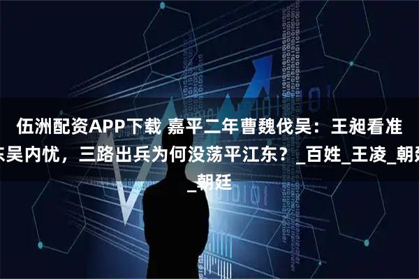 伍洲配资APP下载 嘉平二年曹魏伐吴：王昶看准东吴内忧，三路出兵为何没荡平江东？_百姓_王凌_朝廷